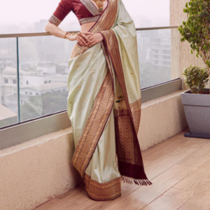 Grey Soft Silk Saree